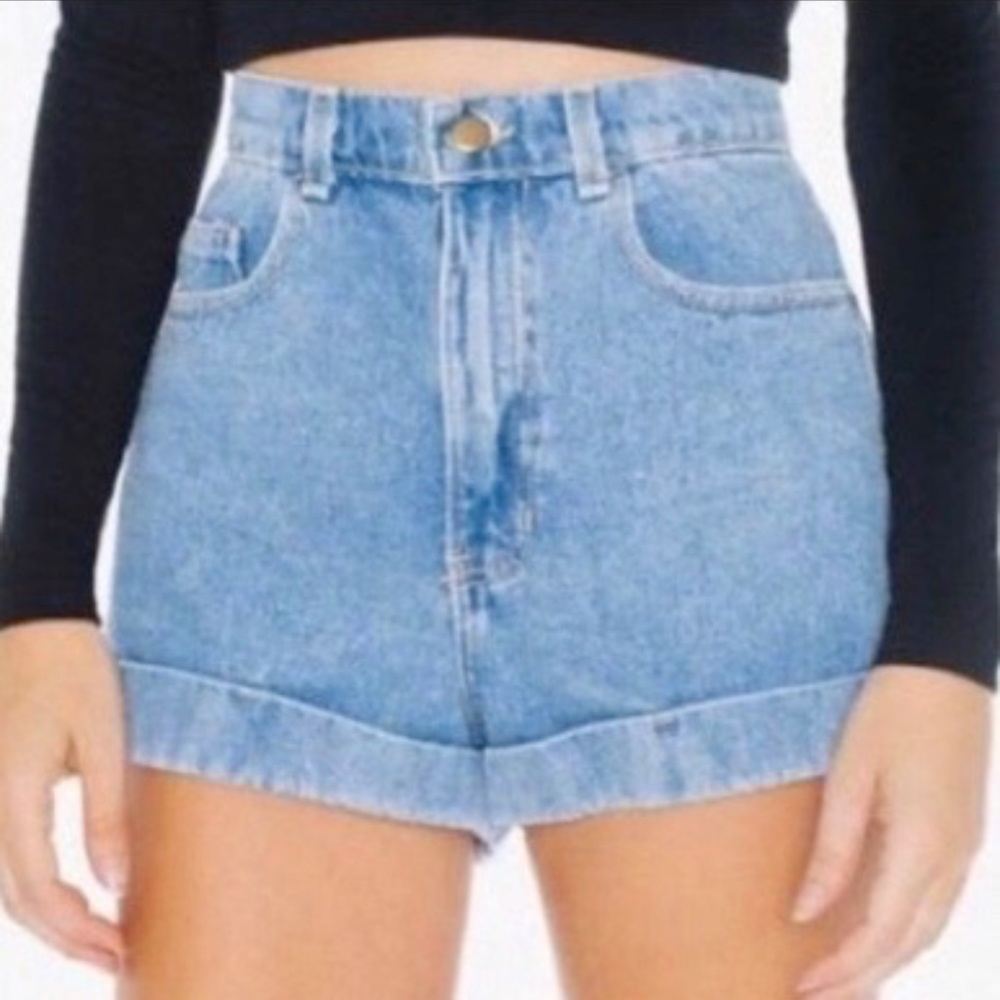 American Apparel Denim High-Waist Shorts Size 30